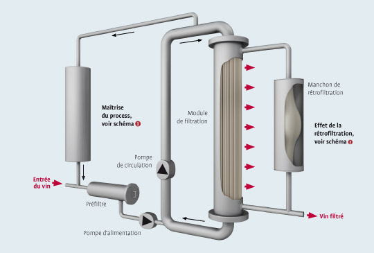 La filtration tangentielle - schéma